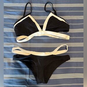 l*space Black and White Triangle Bikini Set